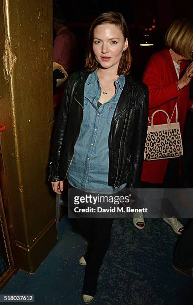 Holliday Grainger attends the press night performance of "Bug" at Found111 on March 29, 2016 in London, England.