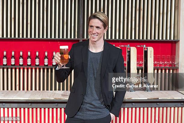 Futbol player Fernando Torres attends the Mahou Spot presentation at the Capitol cinema on March 29, 2016 in Madrid, Spain.