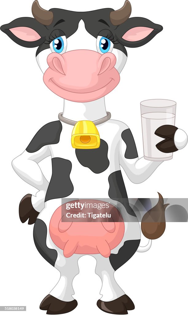 Linda Vaca De Dibujos Animados Sosteniendo Un Vaso De Leche Ilustración de stock - Getty Images Linda Vaca De Dibujos Animados Sosteniendo Un Vaso De Leche Ilustración de stock - Getty Images
