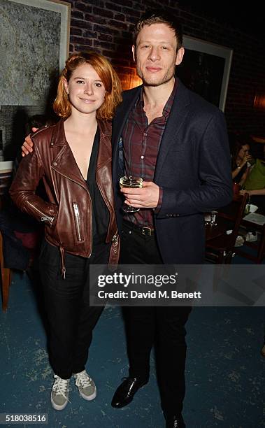 Jessie Buckley and James Norton attend the press night performance of "Bug" at Found111 on March 29, 2016 in London, England.