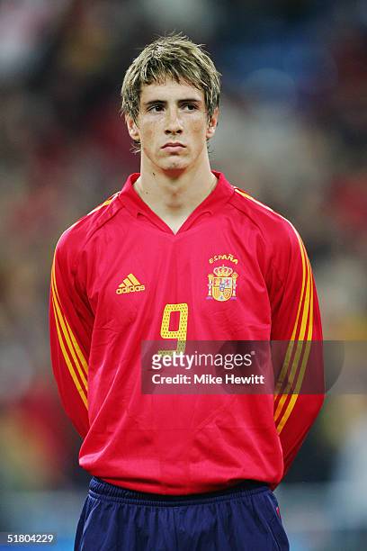 Portrait of Fernando Torres of Spain prior to the international friendly match between Spain and England on November 17, 2004 at the Estadio Bernabeu...