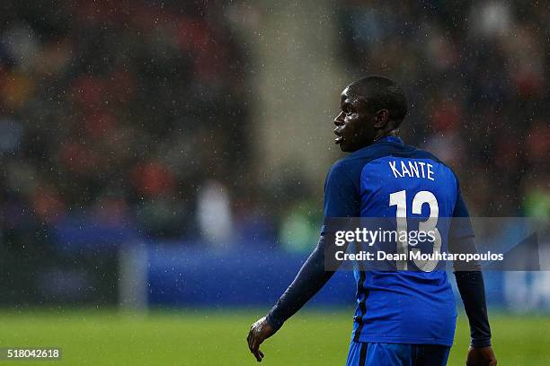 Golo Kante of France in action during the International Friendly match between France and Russia held at Stade de France on March 29, 2016 in Paris,...