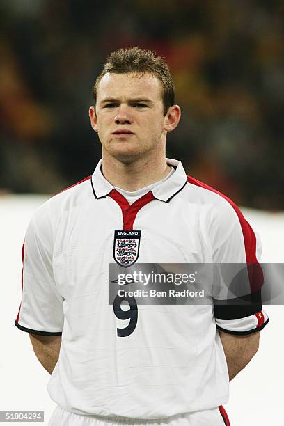 Portrait of Wayne Rooney of England prior to the international friendly match between Spain and England on November 17, 2004 at the Estadio Bernabeu...