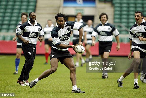 Lote Tuqiri during a relaxed Barbarians training session at Twickenham Stadium on November 30, 2004 in London, England.