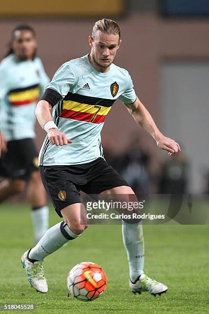 Belgium midfielder Guillaume Gillet during the match between Portugal and Belgium Friendly International at Estadio Municipal de Leiria on March 29,...