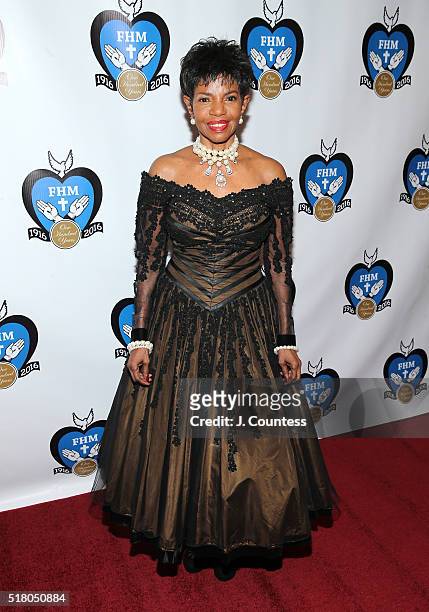 Singer Melba Moore poses for a photo at the 2016 Franciscan Handmaids Of The Most Pure Heart of Mary Centennial Gala at The New York Academy Of...