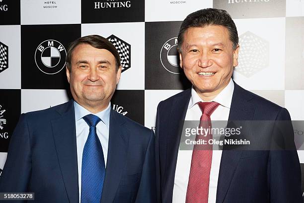 World Chess Federation president Kirsan Ilyumzhinov and Presidential Aide Igor Levitin attend the World Chess closing ceremony at at the DI Telegraph...