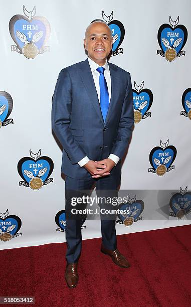 Event Co-Host David Ushery poses for a photo at the 2016 Franciscan Handmaids Of The Most Pure Heart of Mary Centennial Gala at The New York Academy...