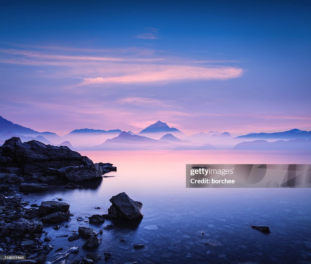 Sunset On a Rocky Beach