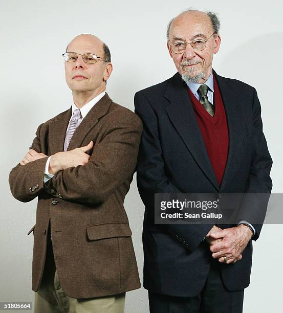 Lawyers Peter Weiss and Michael Ratner of the New York based Center for Constitutional Rights pose for a portrait after a press conference at the...