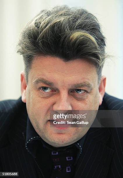 Lawyer Wolfgang Kaleck speaks at a press conference at the Foreign Journalists' Association November 30, 2004 in Berlin, Germany. Kaleck and U.S....