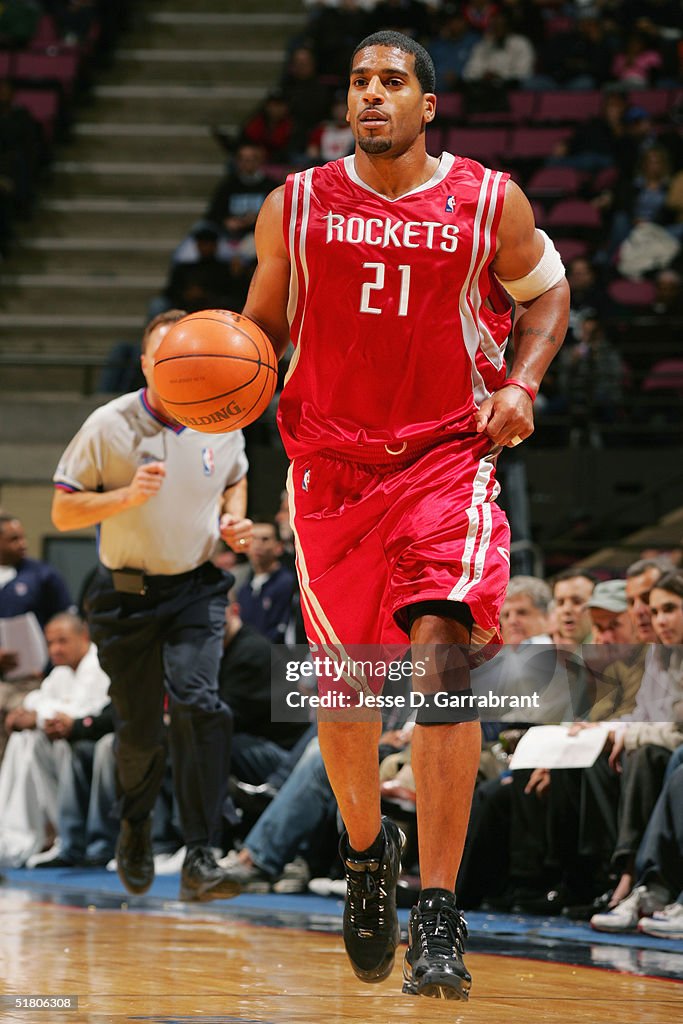 Jordan Jackson Reading Rockets Jim Jackson of the Houston Rockets moves the ball during the game ...