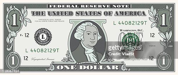 dollar-schein einer usd geld währung - amerikanische währung stock-grafiken, -clipart, -cartoons und -symbole
