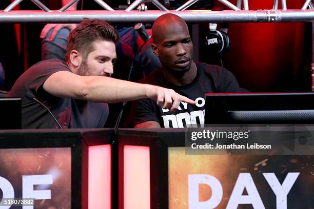 YouTube influencer Adam Kovic and former NFL player Chad "Ochocinco" Johnson attend as athletes and YouTube stars team for DOOM Videogame Tournament...