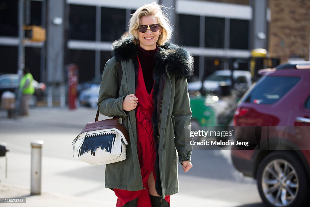 Street Style - Day 2 - New York Fashion Week: Women's Fall/Winter 2016