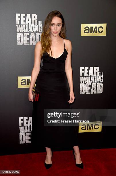 Actress Alycia Debnam-Carey attends the premiere of AMC's "Fear The Walking Dead" Season 2 at Cinemark Playa Vista on March 29, 2016 in Los Angeles,...