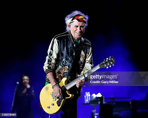 Keith Richards performs with the Rolling Stones at Ciudad Deportiva on March 25, 2016 in Havana, Cuba.