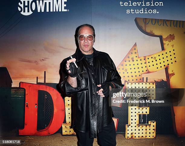 Comedian Andrew Dice Clay attends the Showtime and Fox 21 Television Studio's premiere screening for "Dice" starring Andrew Dice Clay at The London...