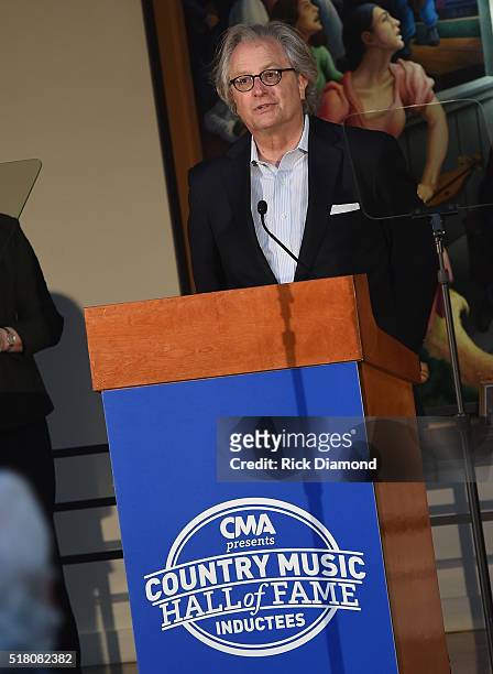 New Inductee Fred Foster attends the CMA Presentation of The 2016 Country Music Hall Of Fame Inductees Announcement at the Country Music Hall of Fame...