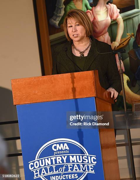 Sarah Trahern attends the CMA Presentation of The 2016 Country Music Hall Of Fame Inductees Announcement at the Country Music Hall of Fame and Museum...