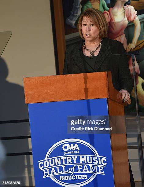 Sarah Trahern attends the CMA Presentation of The 2016 Country Music Hall Of Fame Inductees Announcement at the Country Music Hall of Fame and Museum...