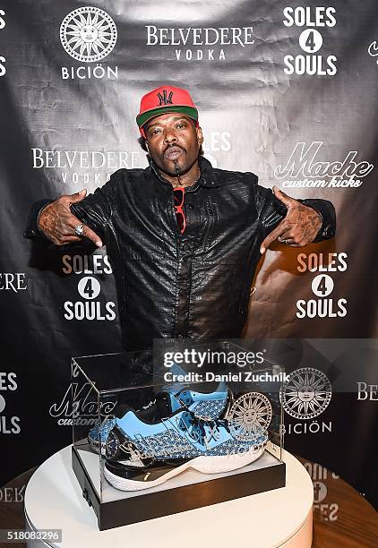 Rapper Anthony 'Treach' Criss attends the unveiling of 'The Fire Monkey' the world's most expensive sneaker to benefit Soles4Soles on March 29, 2016...