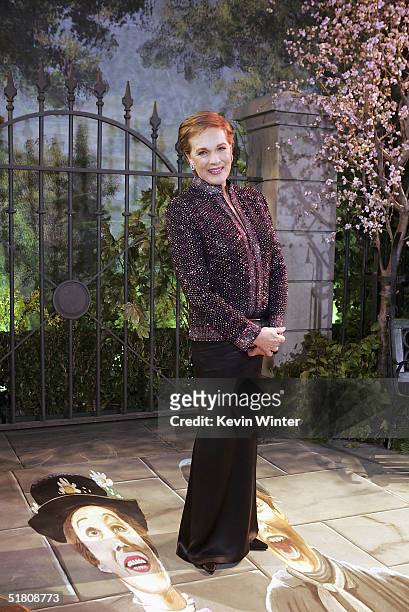 Actress Julie Andrews poses at Disney's "Mary Poppins" 40th Anniversary Edition DVD release party at El Capitan Theater on Novenber 30, 2004 in Los...