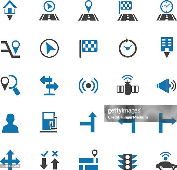 navigation icon set - speed camera stock illustrations