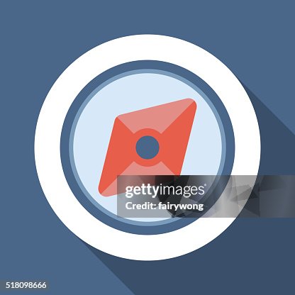Flat compass icon Flat compass icon