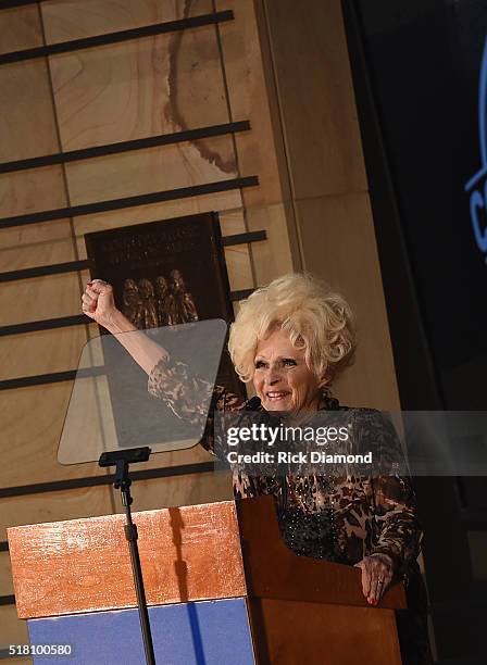 Brenda Lee hosts the CMA Presentation of The 2016 Country Music Hall Of Fame Inductees Announcement at the Country Music Hall of Fame and Museum on...