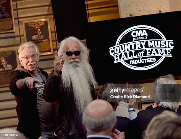 Hall of Fame members/Oak Ridge Boys Joe Bonsall and William Lee Goldin attend the CMA Presentation of The 2016 Country Music Hall Of Fame Inductees...