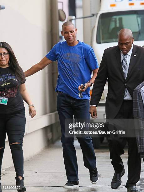 Reggie Miller is seen at 'Jimmy Kimmel Live' on March 29, 2016 in Los Angeles, California.