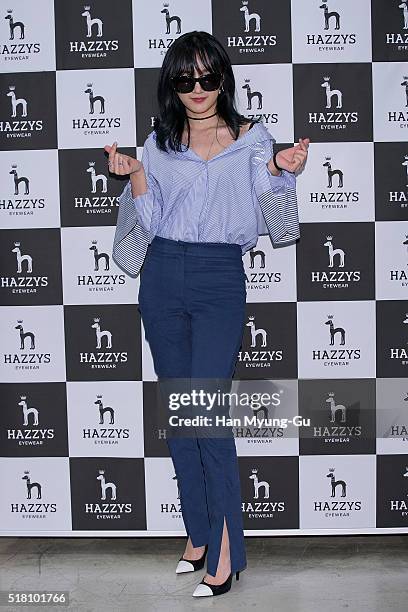 Jia of girl group Miss A attends the HAZZYS Eyewear 2016 S/S Collection on March 29, 2016 in Seoul, South Korea.