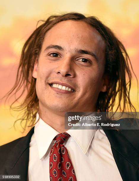 Actor Frank Dillane attends the premiere of AMC's "Fear The Walking Dead" Season 2 at Cinemark Playa Vista on March 29, 2016 in Los Angeles,...