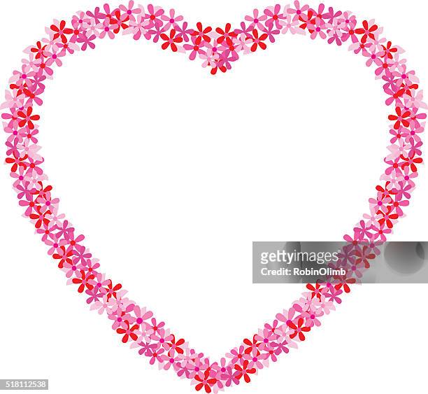 flowers heart - floral wreath stock illustrations