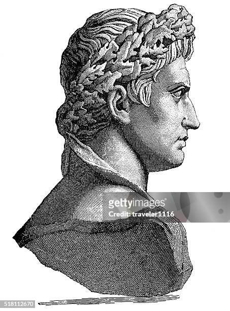 アウグストゥスシーザー-最初のローマ帝国皇帝 - 胸像点のイラスト素材／クリップアート素材／マンガ素材／アイコン素材