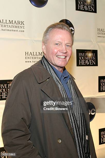 Actor Jon Voight attends the premiere screening of "The Five People You Meet In Heaven" at the Museum of Television and Radio on December 1, 2004 in...