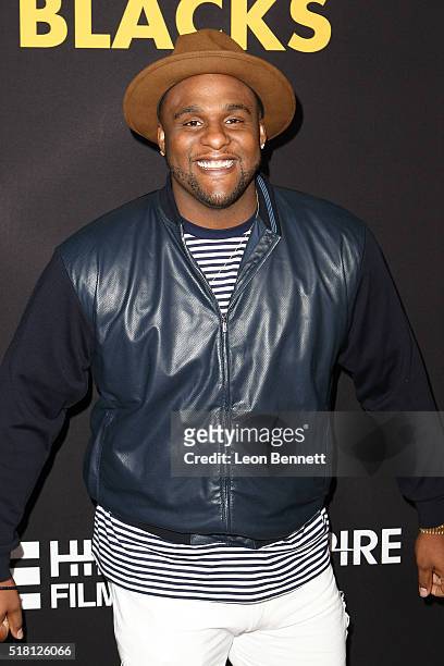 Player Glen Davis attends the Premiere Of Freestyle Releasing's "Meet The Blacks" at ArcLight Hollywood on March 29, 2016 in Hollywood, California.