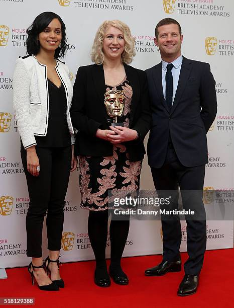 Georgina Campbell, Anne Morrison and Dermot O'Leary attend the nomination announcement for the House Of Fraser British Academy Television Awards at...