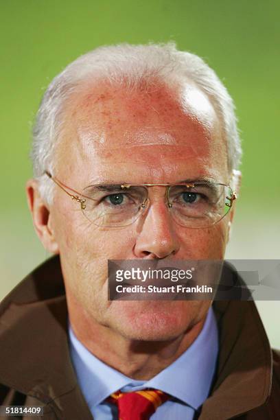 Portrait of Franz Beckenbauer prior to the UEFA Champions League group C match between FC Bayern Munich and Maccabi Tel Aviv at The Olympic Stadium...