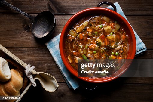 Minestrone soup on the pot Minestrone soup on the pot
