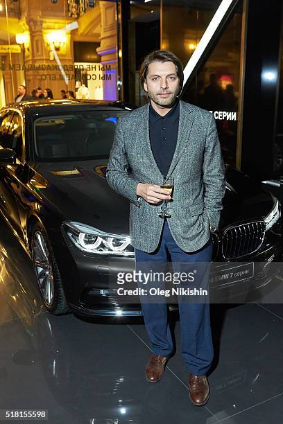 Forbs Russia magazine head editor Nikolay Uskov attends the cocktail in the BMW boutique after the World Chess closing ceremony on March 29, 2016 in...