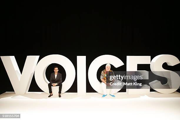 Imran Amed, CEO and Founder of Business of Fashion and Tim Blanks, The Business of Fashion editor pose during the Business of Fashion Presents VOICES...