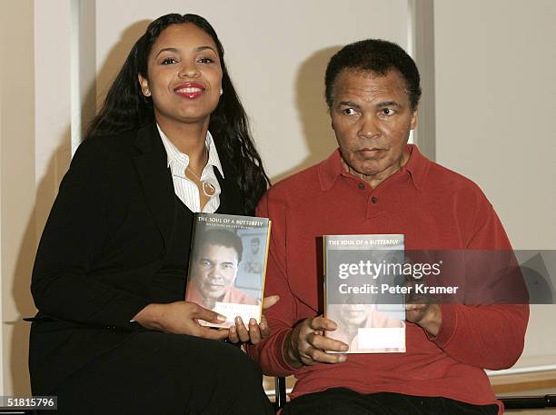 Former heavyweight champ Muhammad Ali and his daughter, Hana Yasmeen Ali, make an appearance at Barnes and Noble to meet fans and to promote his new...