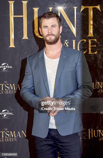 Chris Hemsworth attends 'The Huntsman & The Ice Queen' Photo Call on March 30, 2016 in Hamburg, Germany.