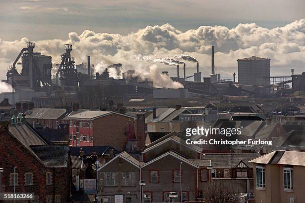 Steam emits from the Tata Steel steel plant at Port Talbot on March 30, 2016 in Port Talbot, Wales. Indian owners Tata Steel put its British business...