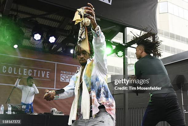 Swae Lee and Slim Jimmy of Rae Sremmurd perform during AXE & SPIN's SXSW showcase at The Belmont on March 17, 2016 in Austin, Texas.