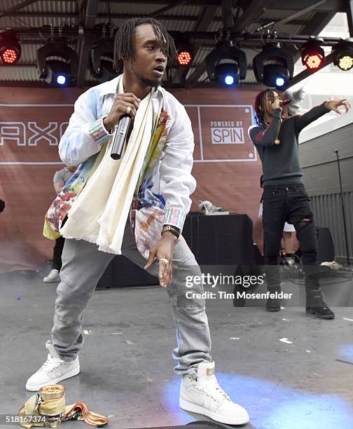 Swae Lee and Slim Jimmy of Rae Sremmurd perform during AXE & SPIN's SXSW showcase at The Belmont on March 17, 2016 in Austin, Texas.