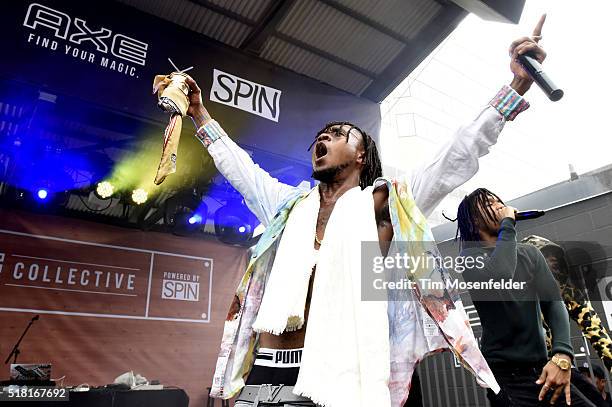 Swae Lee and Slim Jimmy of Rae Sremmurd perform during AXE & SPIN's SXSW showcase at The Belmont on March 17, 2016 in Austin, Texas.