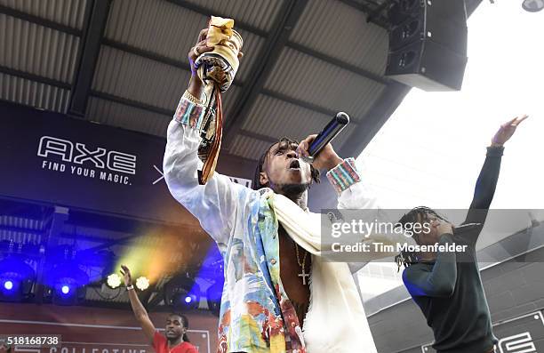 Swae Lee and Slim Jimmy of Rae Sremmurd perform during AXE & SPIN's SXSW showcase at The Belmont on March 17, 2016 in Austin, Texas.